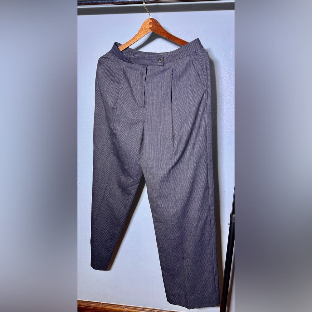 VTG Giorgio Armani Navy | Silk & Wool | Pinstriped Pants